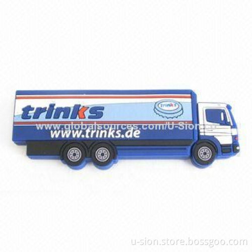 Silica Gel OEM Customized Wagon-shaped USB Flash Drive for Gifts, Different Colors Available